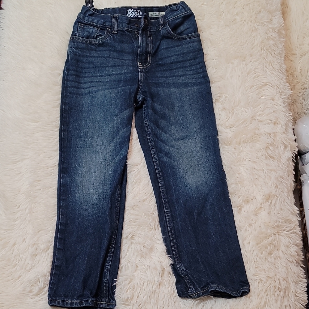 B'gosh, Boys, Size 8, Jeans, Blue Washed, Adjustable Waistband